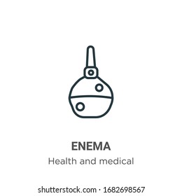 Enema outline vector icon. Thin line black enema icon, flat vector simple element illustration from editable health and medical concept isolated stroke on white background