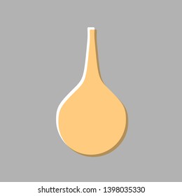 Enema sign. Emboss effect with light orange icon on gray background.