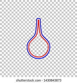 Enema sign. Red, white and contour icon at transparent background. Illustration.