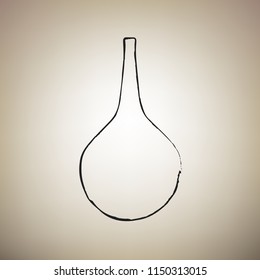Enema sign. Vector. Brush drawed black icon at light brown background.