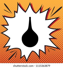 Enema sign. Vector. Comics style icon on pop-art background.