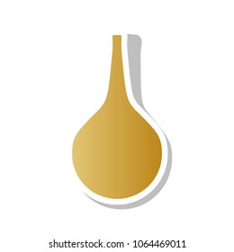 Enema sign. Vector. Golden gradient icon with white contour and rotated gray shadow at white background.