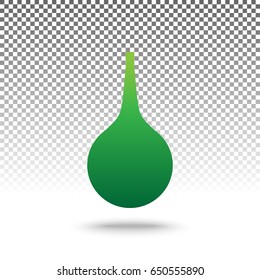 Enema sign. Vector. Green gradient icon with shadow at bottom on transparent and white background.