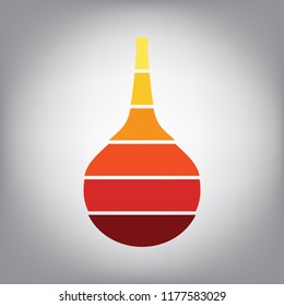 Enema sign. Vector. Horizontally sliced icon with colors from sunny gradient in gray background.