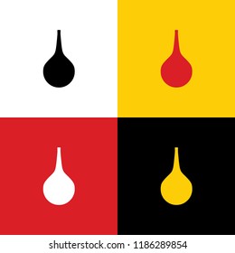 Enema sign. Vector. Icons of german flag on corresponding colors as background.