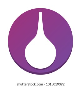 Enema sign. Vector. White icon with flat shadow on purpureus circle at white background. Isolated.