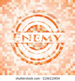 Enemy abstract orange mosaic emblem