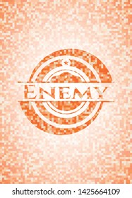 Enemy abstract orange mosaic emblem
