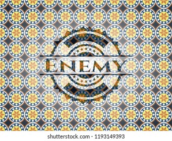 Enemy arabesque style emblem. arabic decoration.