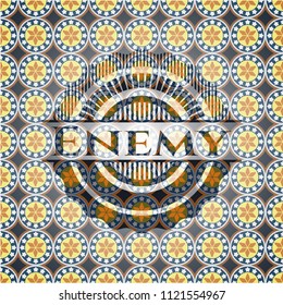 Enemy arabic style emblem. Arabesque decoration.
