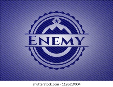 Enemy badge with denim texture