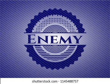 Enemy badge with denim texture