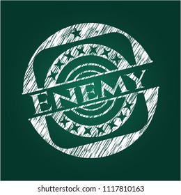 Enemy chalk emblem written on a blackboard