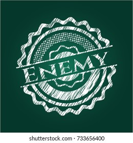 Enemy chalk emblem written on a blackboard