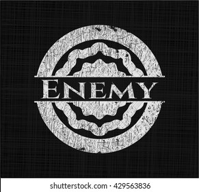 Enemy chalkboard emblem on black board