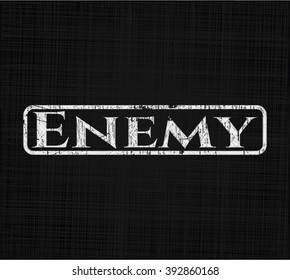 Enemy chalkboard emblem written on a blackboard