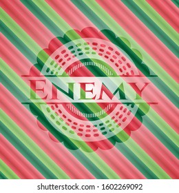Enemy christmas badge. Vector Illustration. Detailed.