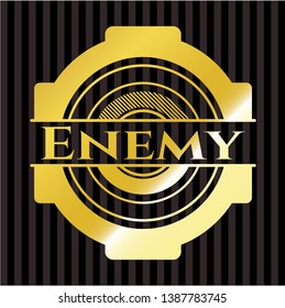 Enemy Gold Shiny Badge Vector Illustration Stock Vector (Royalty Free ...