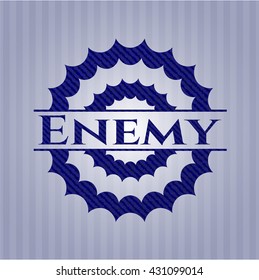Enemy jean or denim emblem or badge background