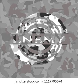 Enemy on grey camouflaged texture