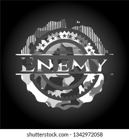 Enemy on grey camouflaged texture
