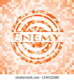 Enemy orange mosaic emblem with background