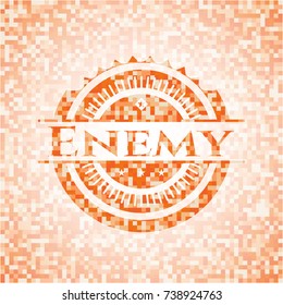 Enemy orange mosaic emblem with background