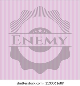 Enemy retro style pink emblem