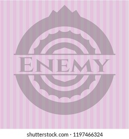 Enemy retro style pink emblem