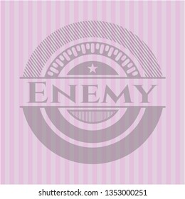 Enemy retro style pink emblem