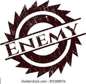 Enemy rubber stamp with grunge texture