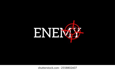 Enemy target vector design isolated on black background