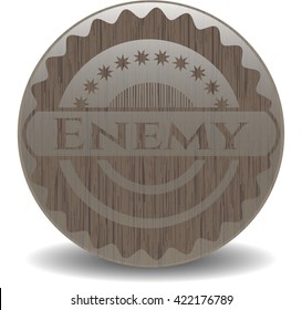 Enemy wooden emblem. Retro