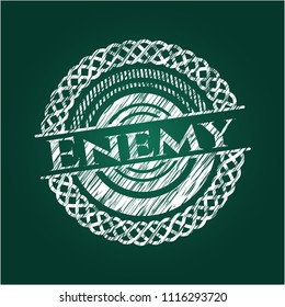 Enemy written with chalkboard texture