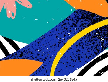 Energetic abstract background with layered graffiti elements, vibrant color splashes, and bold brush textures. Great for street culture designs, posters, and apparel.