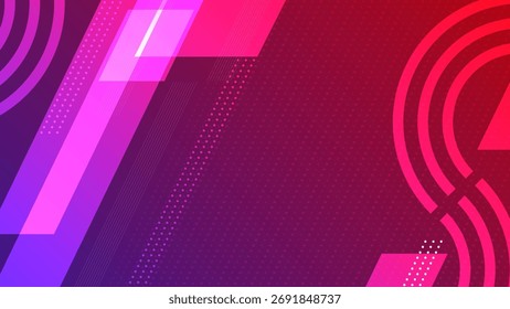 Ein energetisches abstraktes Design mit diagonalen Linien, gekrümmten Bögen und geschichteten Farbverlauf-Texturen.