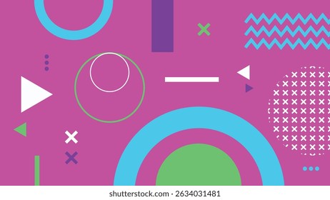 Energetic abstract layout with circles, triangles, and bold symbols. Great for music covers, fashion visuals, or creative projects.