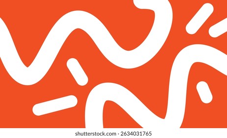 Energetic abstract layout with white dynamic lines on red orange. Great for bold graphic projects, illustration work, and modern media.