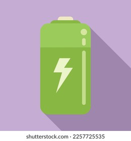 Energetic battery icon flat vector. Eco plant. Save ecology