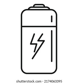 Energetic battery icon outline vector. Eco plant. Save ecology
