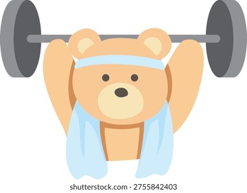 Energetic bear exercising and staying active. Perfect for fitness themes, health campaigns, and motivational designs.