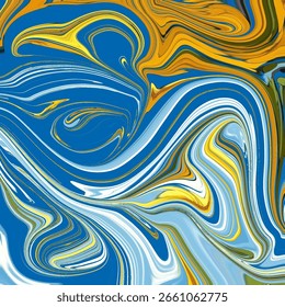 Energetic blue and yellow swirl pattern evoking movement and sunlight over water. A vibrant abstract with a dynamic sense of motion. Golden keywords: abstract, swirl, blue, yellow, texture
