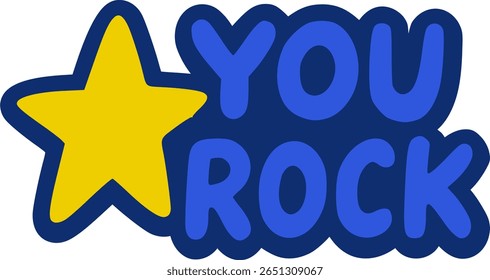 Energetic Blue "You Rock" Star Power Icon