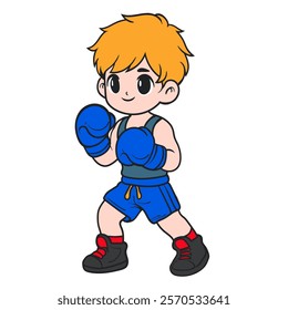 Energetic Boy Excited for Boxing