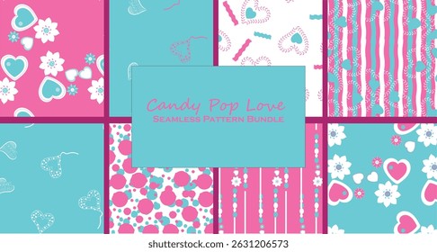 Energetic, cheerful patterns that feel like candy perfect for youthful themes, gift wrap, or digital use.