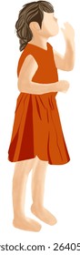 Energetic children in summer vibes. One kid is blowing with joy, while another jumps playfully like throwing a basketball. Hand-drawn vector in EPS format, perfect for educational, activity-themed