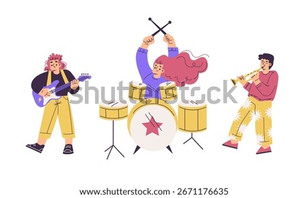 An Energetic and Colorful Dynamic Band Performance Invoking Vibrant Instruments and Feelings