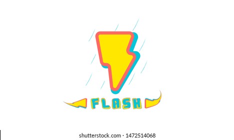 Energetic Colors Lighting Flash Flat Icon. Background Vector 