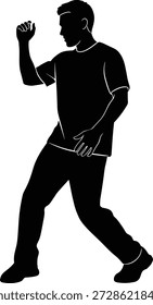 Silhueta de casal de dança energética, pose expressiva, moda de estilo de rua, vetor preto e branco, movimento dinâmico, ritmo moderno, ilustração de dança urbana, movimento elegante.
