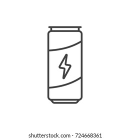 Energetic drink can line icon.